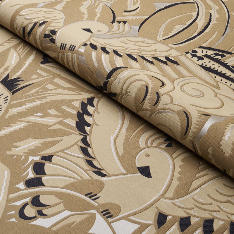 Schumacher Fabric 83180 Parrots Moderne Sandstone