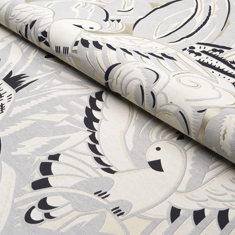 Schumacher Fabric 83181 Parrots Moderne Dove