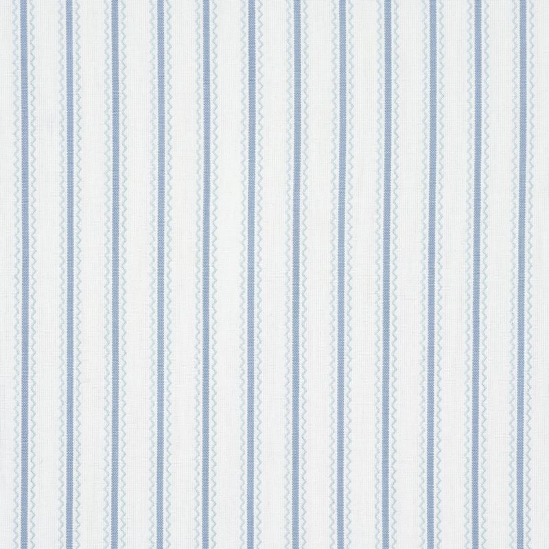 Schumacher Fabric 83701 Birdie Ticking Stripe China Blue