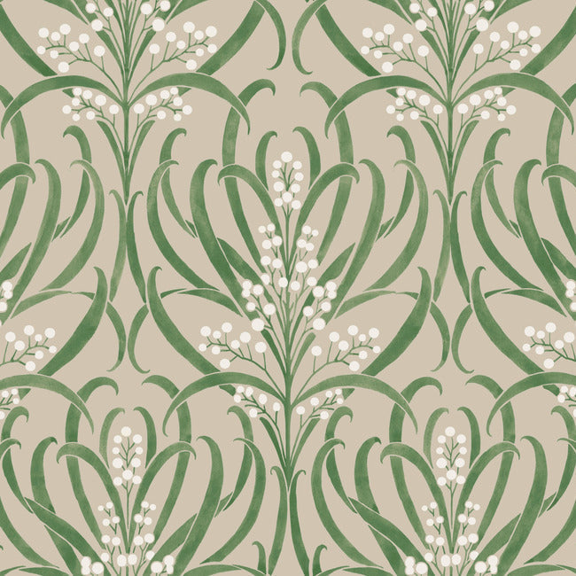 Calluna Wallpaper - Linen/White - York Wallcoverings - AC9144