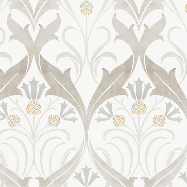 Pinecone Ribbon Wallpaper - Neutral - York Wallcoverings - AC9172