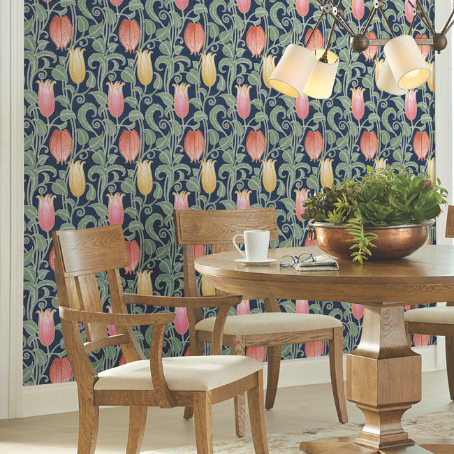 canterbury-bells-wallpaper-navy-york-wallcoverings-ac9203