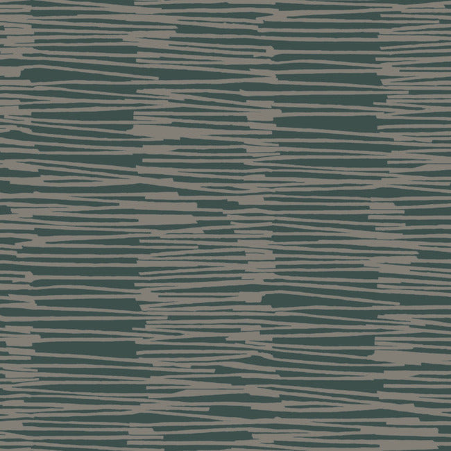 Nikki Chu Water Reed Thatch Wallpaper - Forest/Silver - York Wallcoverings - AG2094