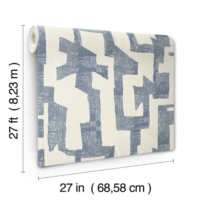 nikki-chu-modern-tribal-wallpaper-almond-navy-york-wallcoverings-ag2104