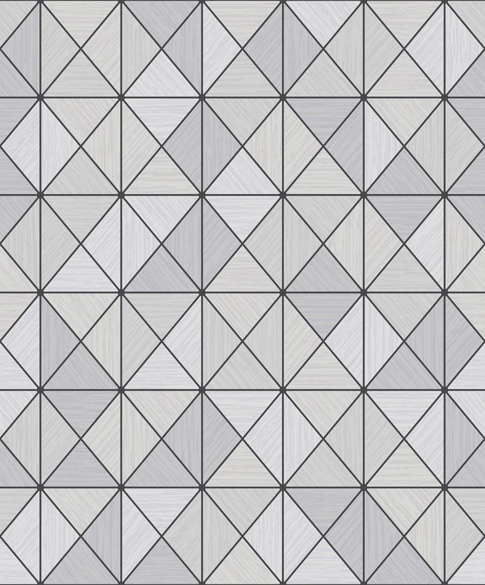 Seabrook Designs AW70620 Casa Blanca 2Metallic Geo  Wallpaper Metallic Silver and Ebony