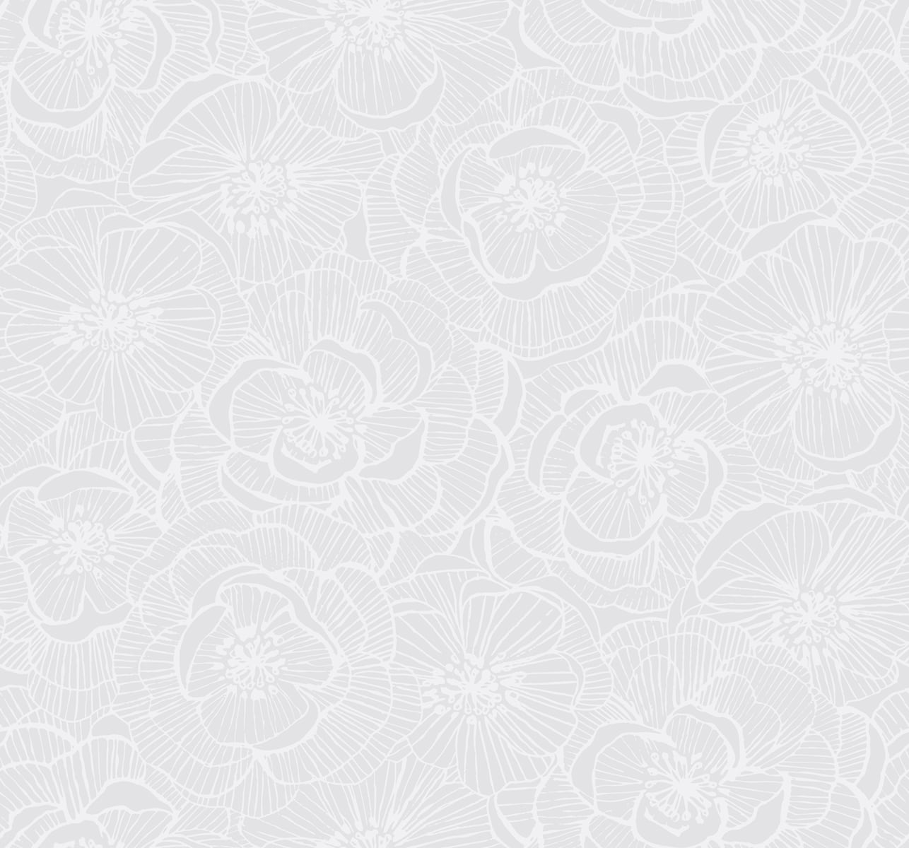 Seabrook Designs AW71000 Casa Blanca 2 Graphic Floral  Wallpaper Metallic Pearl