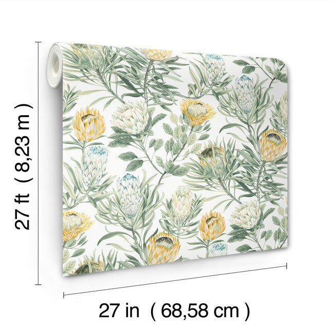 protea-wallpaper-white-yellow-york-wallcoverings-bl1754