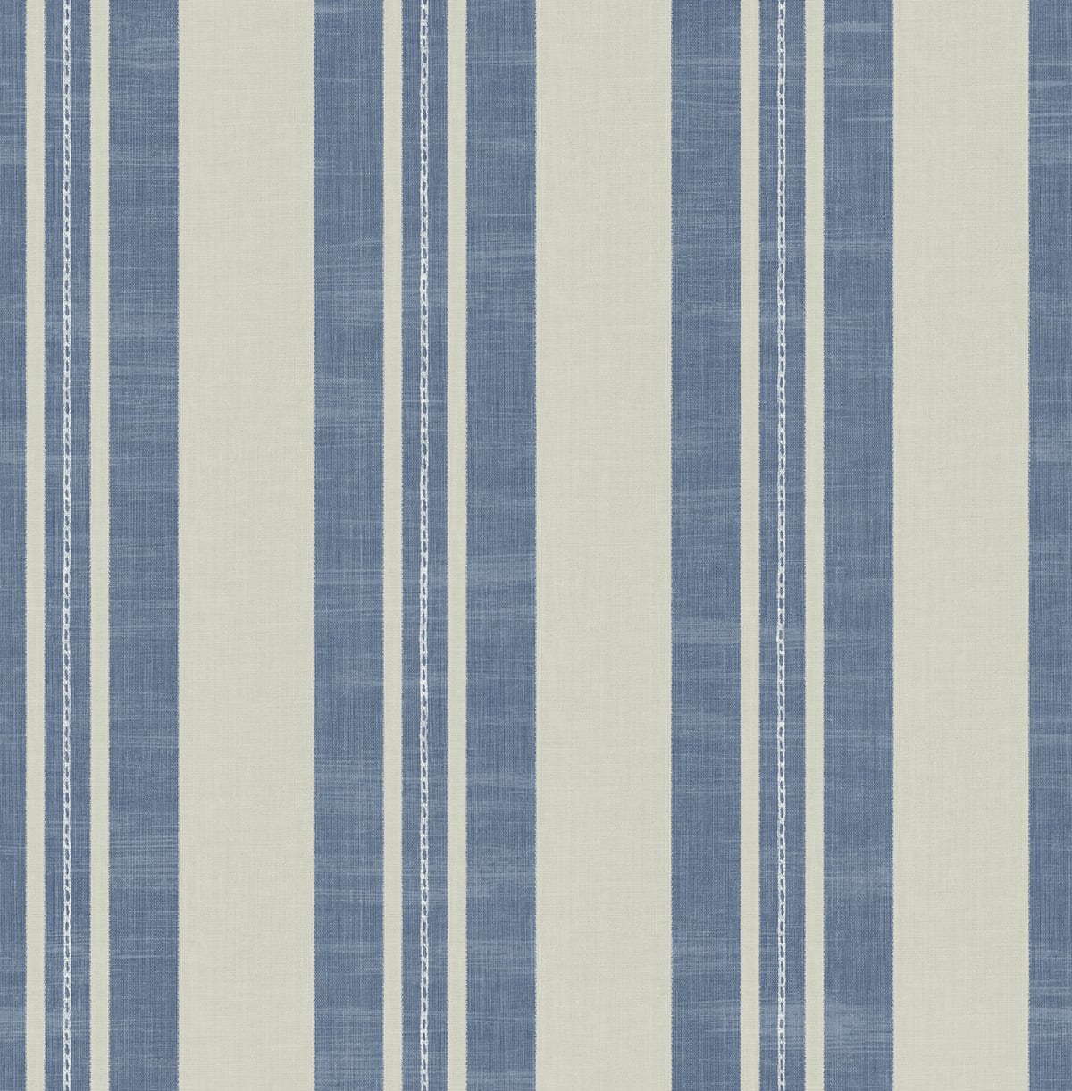 Seabrook Designs DA60400 Day Dreamers Linen Stripe  Wallpaper Denim and Soft Gray