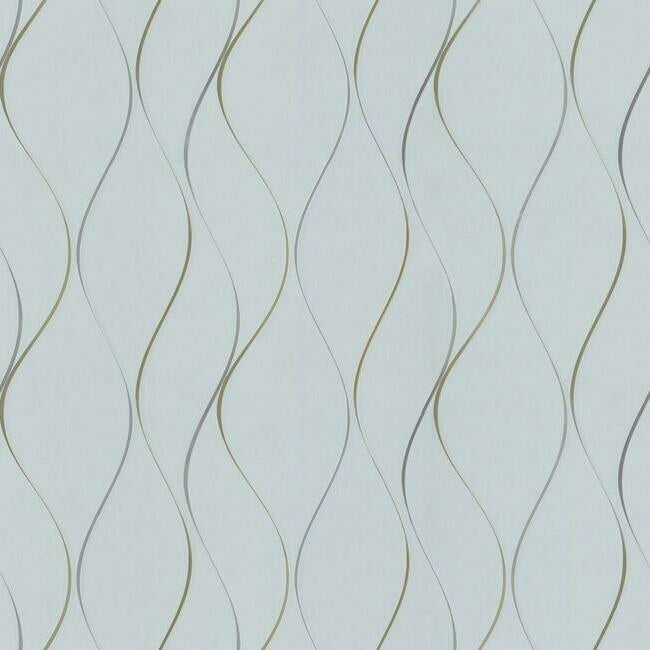 Wavy Stripe Wallpaper - Light Blue - York Wallcoverings - DD3701