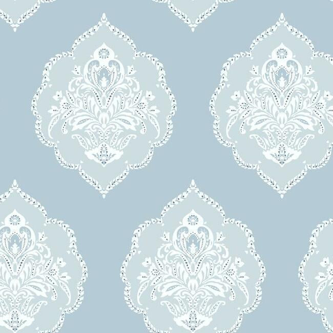 signet-medallion-damask-wallpaper-sky-york-wallcoverings-dm4985