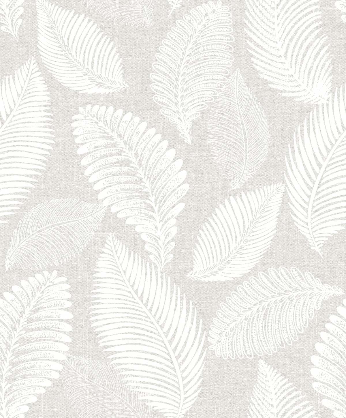 Seabrook Designs EW10007 White Heron Tossed Leaves  Wallpaper Dove Greige