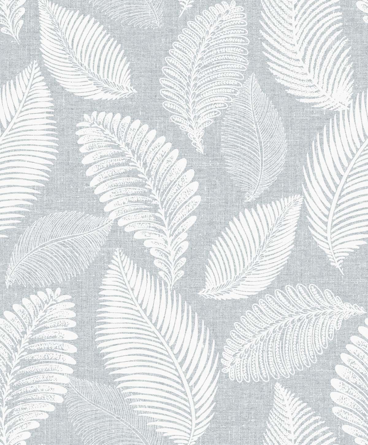 Seabrook Designs EW10028 White Heron Tossed Leaves  Wallpaper Ice