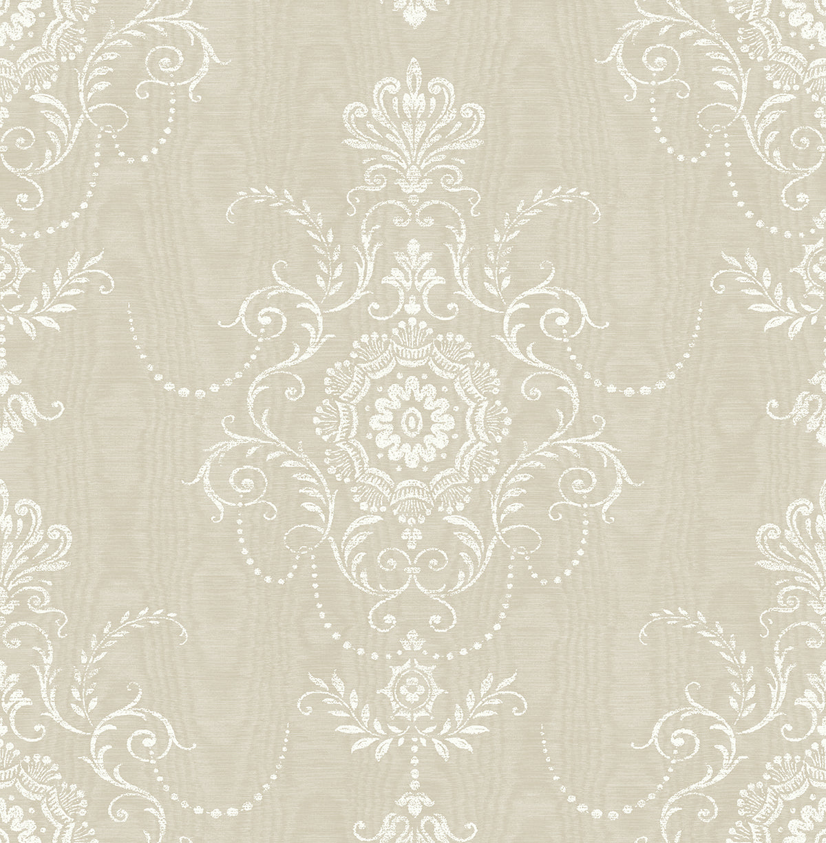 Seabrook Designs FC60300 French Country Colette Cameo  Wallpaper Fog
