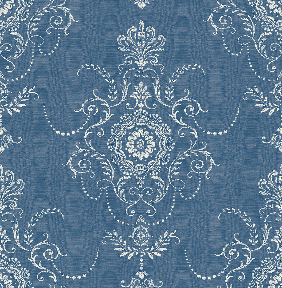Seabrook Designs FC60312 French Country Colette Cameo  Wallpaper French Blue