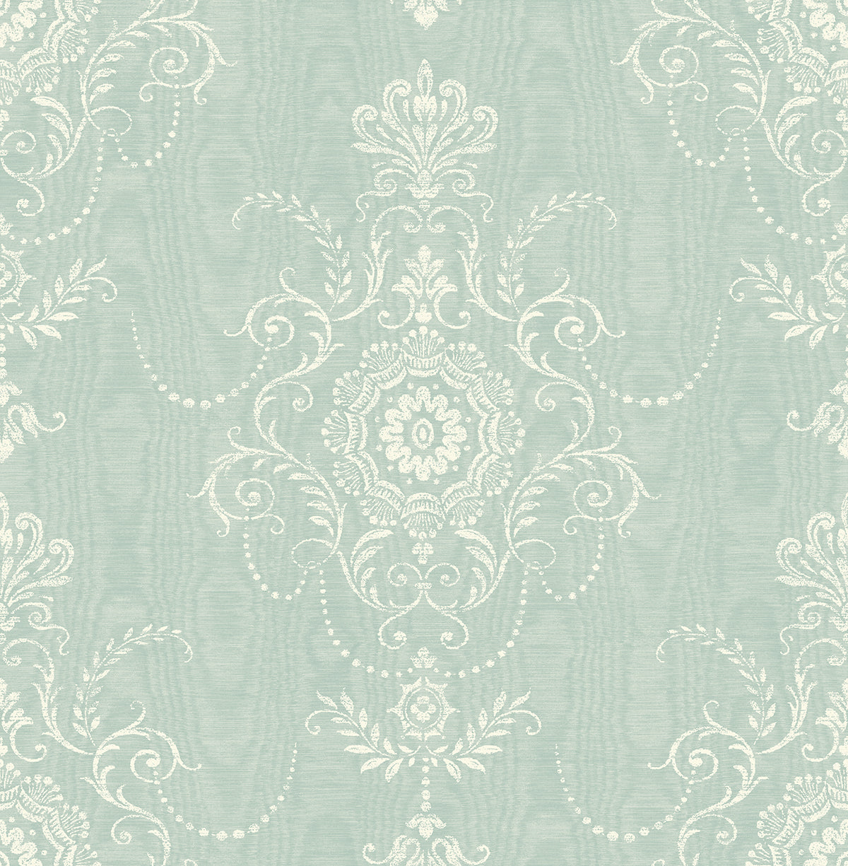 Seabrook Designs FC60314 French Country Colette Cameo  Wallpaper Summer Sky