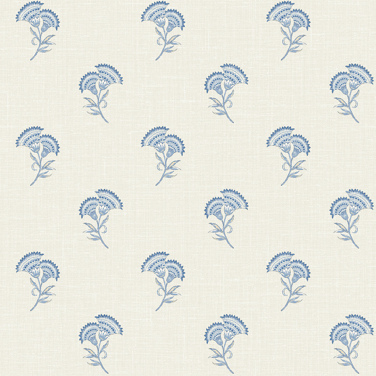 Seabrook Designs FC60802 French Country Lotus Branch Floral  Wallpaper French Blue