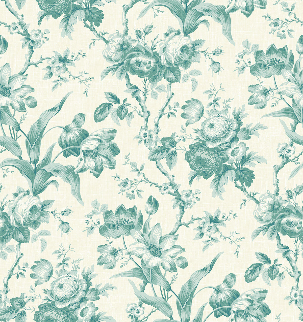 Seabrook Designs FC61214 French Country En Rose  Wallpaper Minty Meadow