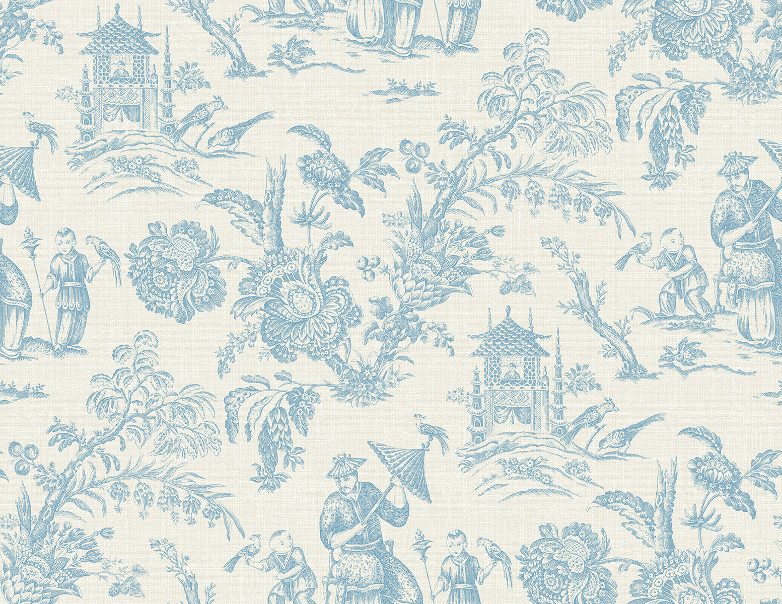Seabrook Designs FC61802 French Country Colette Chinoiserie  Wallpaper Bleu Bisque