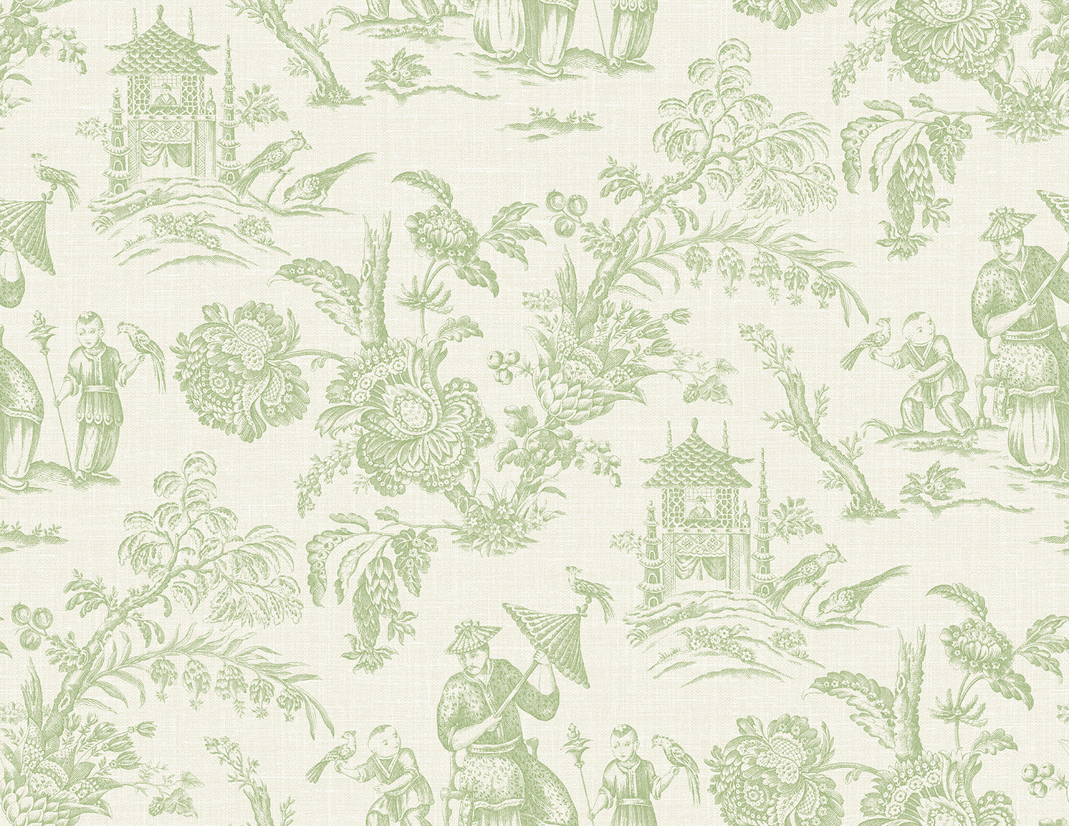Seabrook Designs FC61804 French Country Colette Chinoiserie  Wallpaper Herb