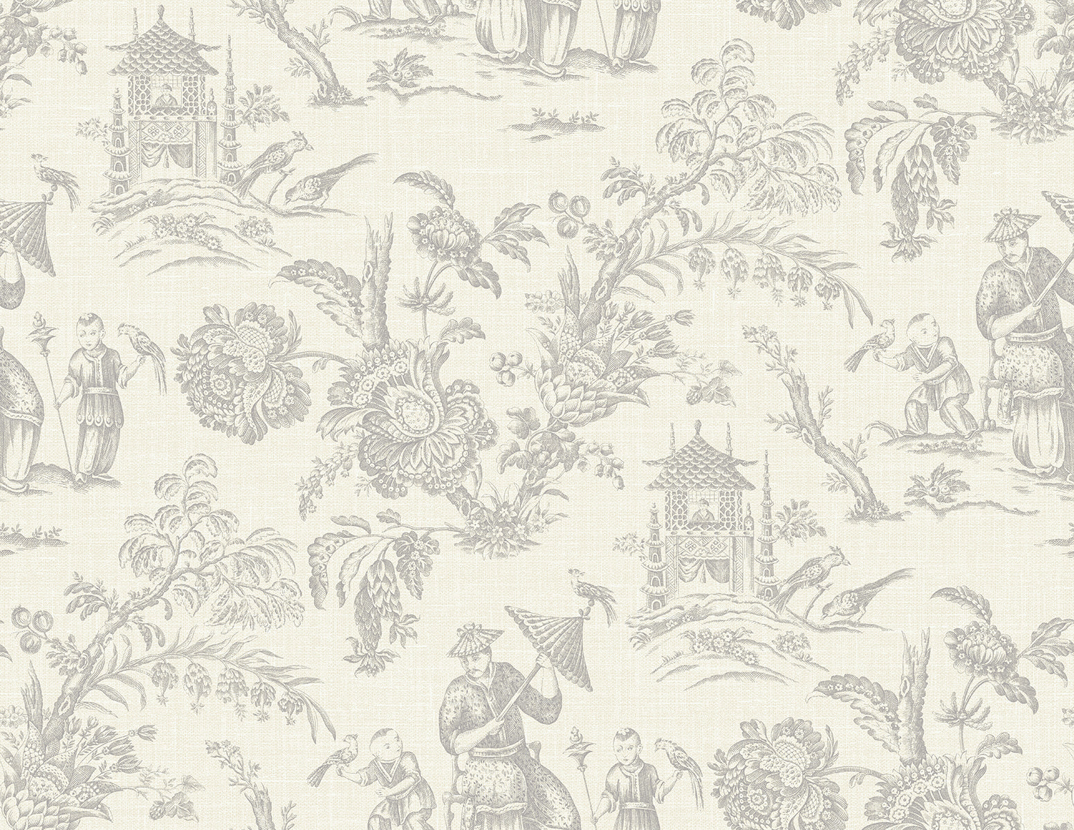 Seabrook Designs FC61808 French Country Colette Chinoiserie  Wallpaper French Grey