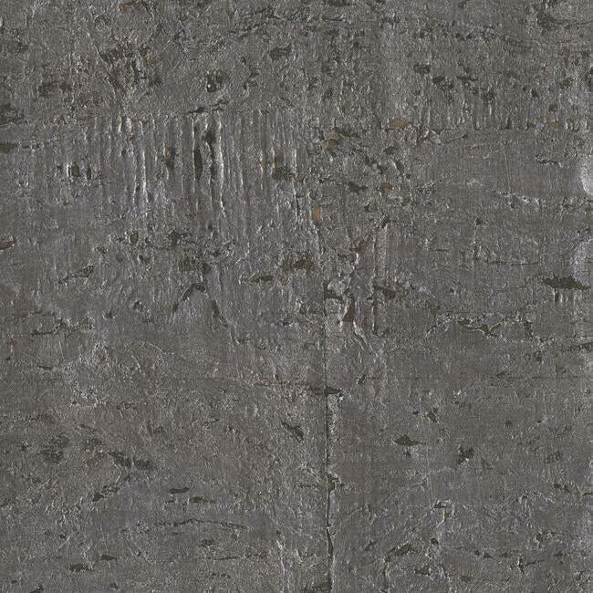 Cork Wallpaper - Charcoal On Gold - York Wallcoverings - GR1098