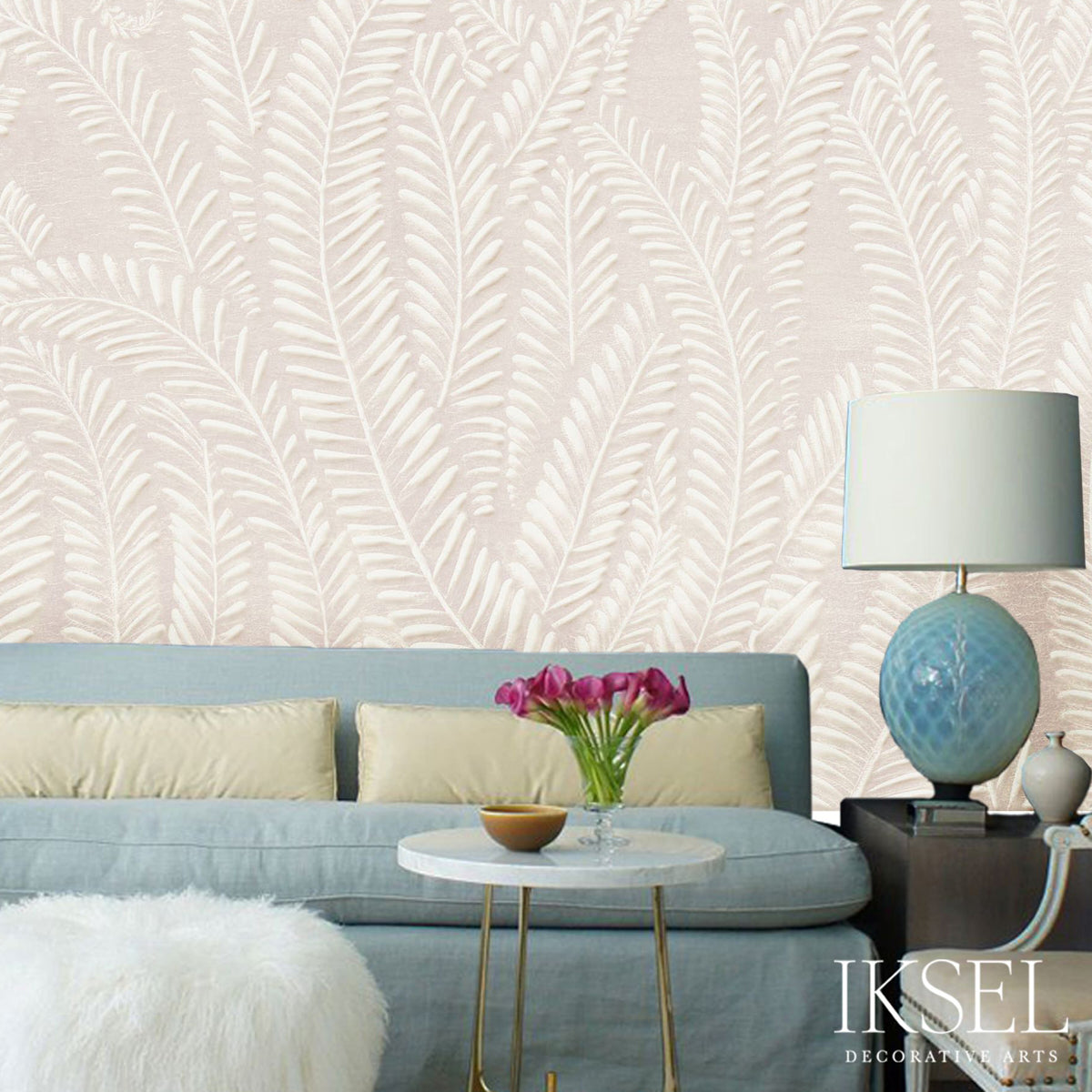 ART-DECO-FERN-SEASHELL-PINK-SCHUMACHER-IK7103