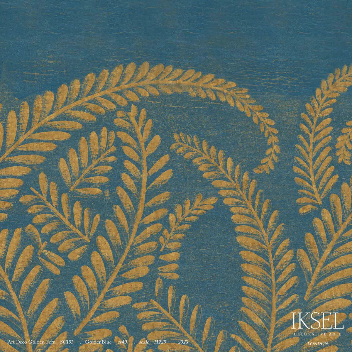 ART-DECO-GOLDEN-FERN-GOLDEN-BLUE-SCHUMACHER-IK8402