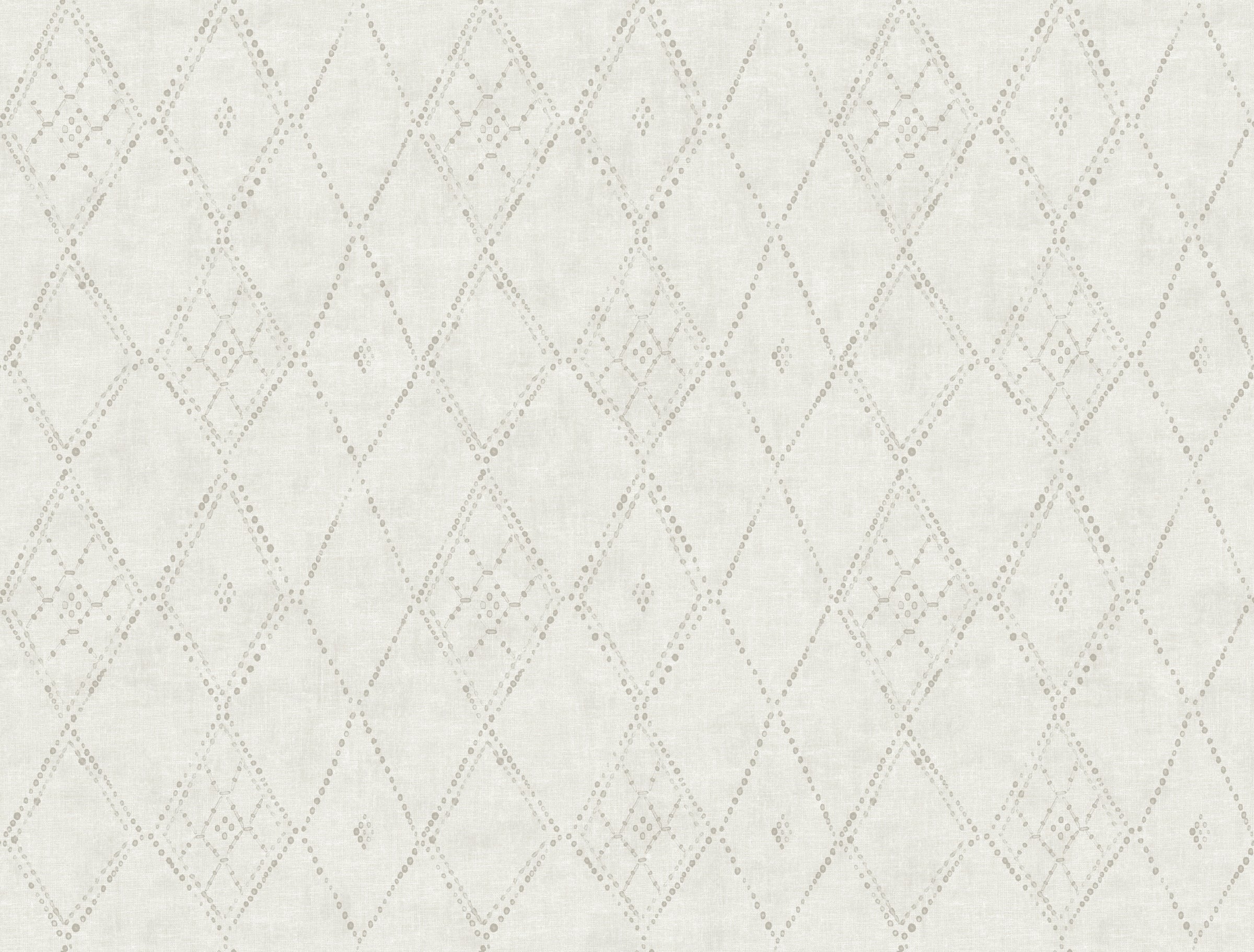 Souk Diamonds Wallpaper - White/Smoke - York Wallcoverings - LM5312