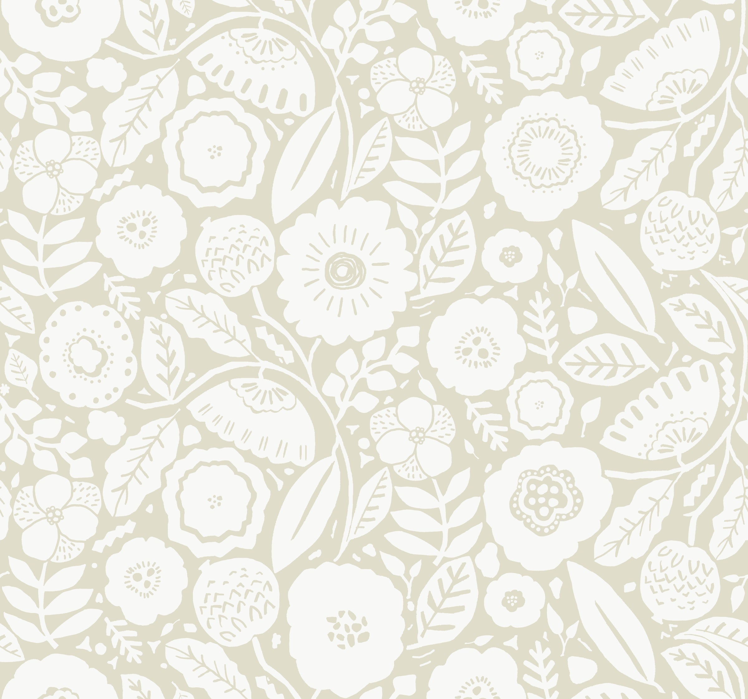 Camille Blossom Wallpaper - Linen - York Wallcoverings - LM5394