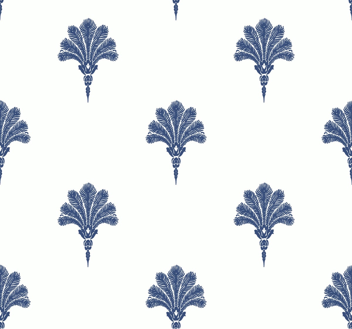 Seabrook Designs MB31602 Beach House Summer Fan  Wallpaper Coastal Blue