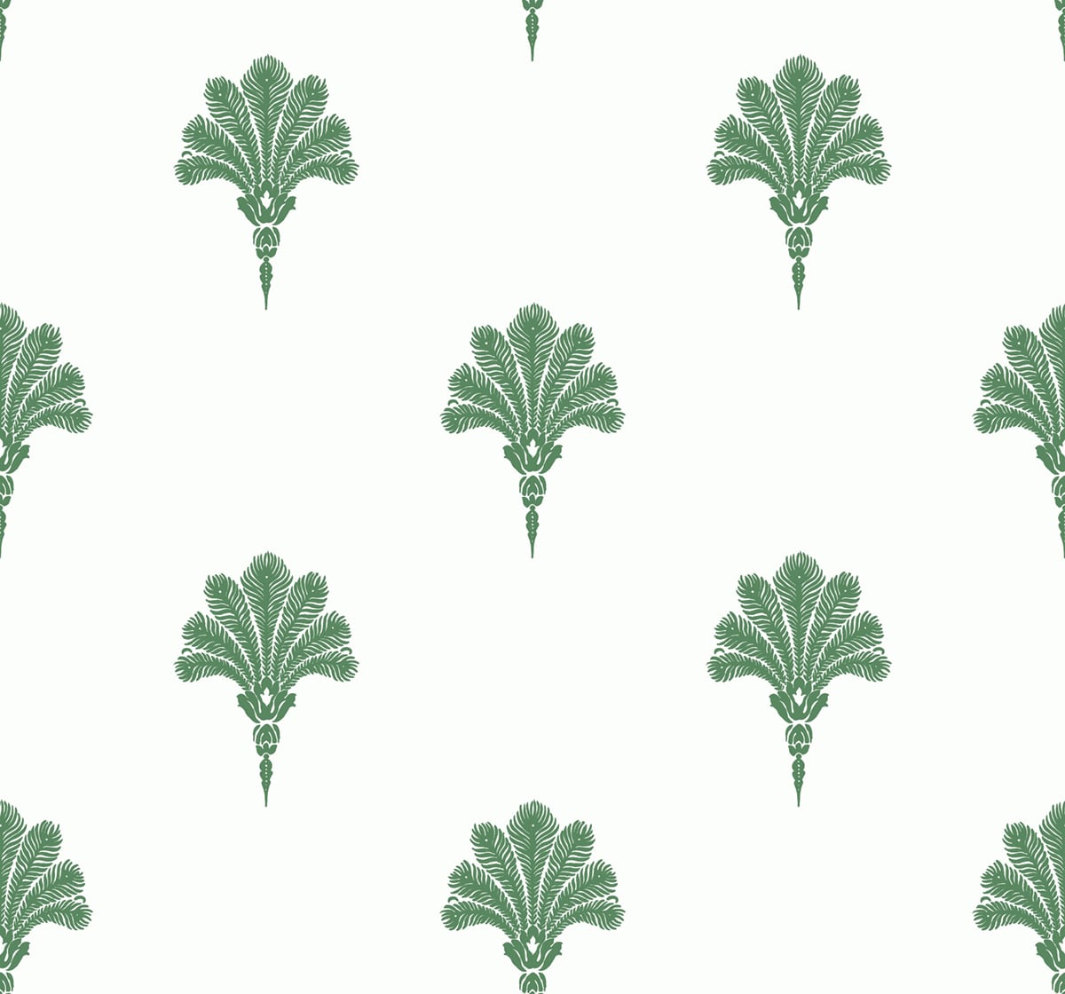 Seabrook Designs MB31604 Beach House Summer Fan  Wallpaper Greenery