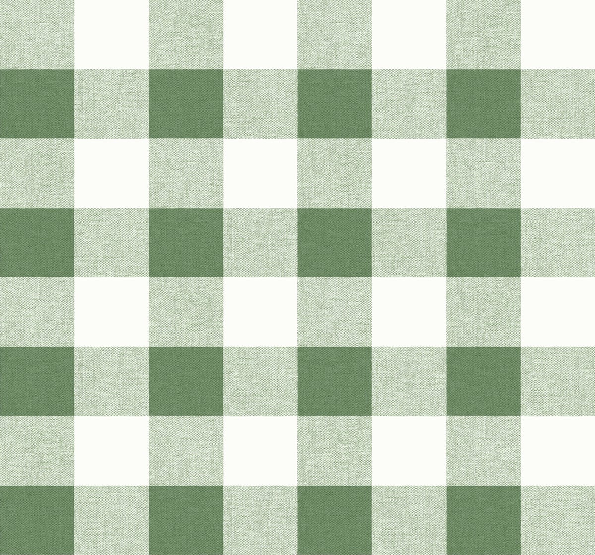 Seabrook Designs MB31904 Beach House Picnic Plaid  Wallpaper Greenery