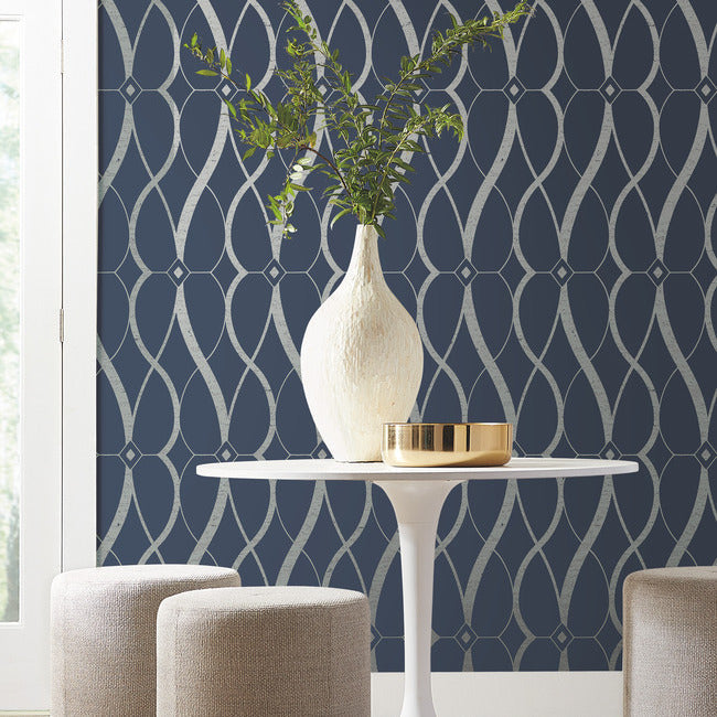 graceful-geo-wallpaper-navy-silver-york-wallcoverings-md7174