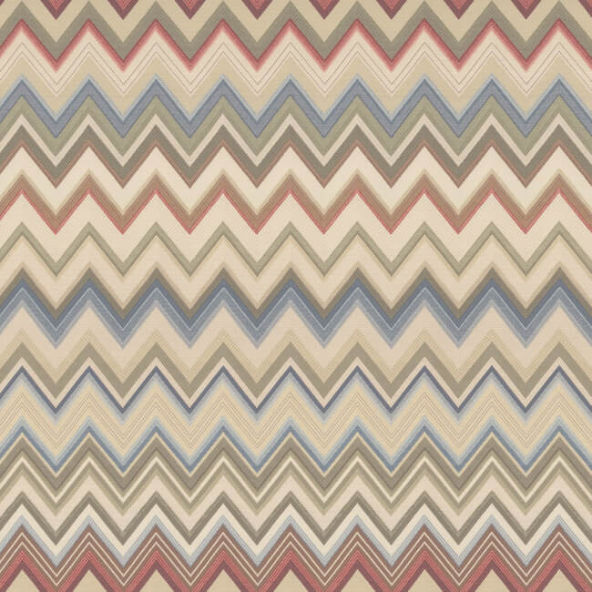 Happy Zig Zag Wallpaper - Coral/Multi - York Wallcoverings - MI10330