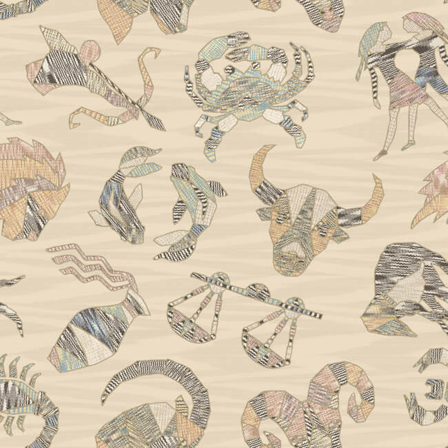 Constellations Wallpaper - Cream/Multi - York Wallcoverings - MI10351