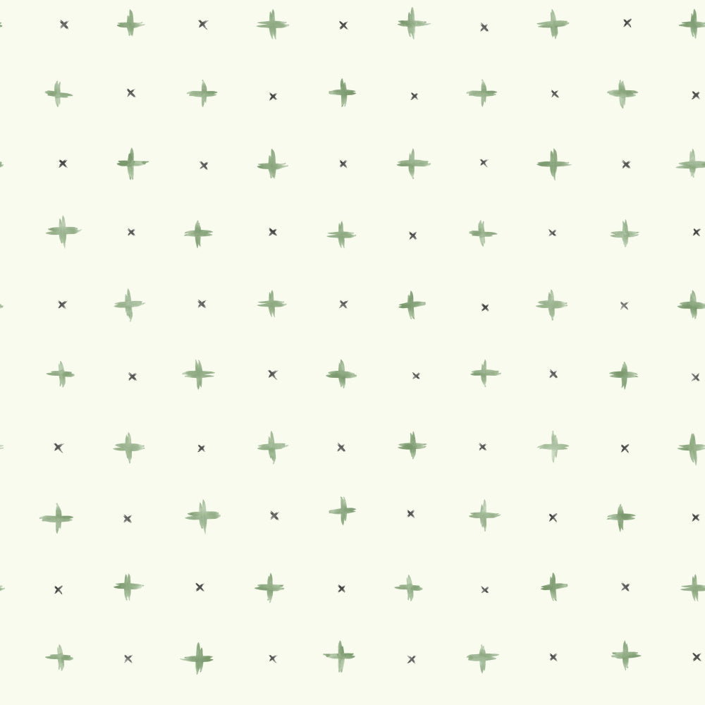 Cross Stitch Wallpaper - Magnolia Green - York Wallcoverings - MK1102