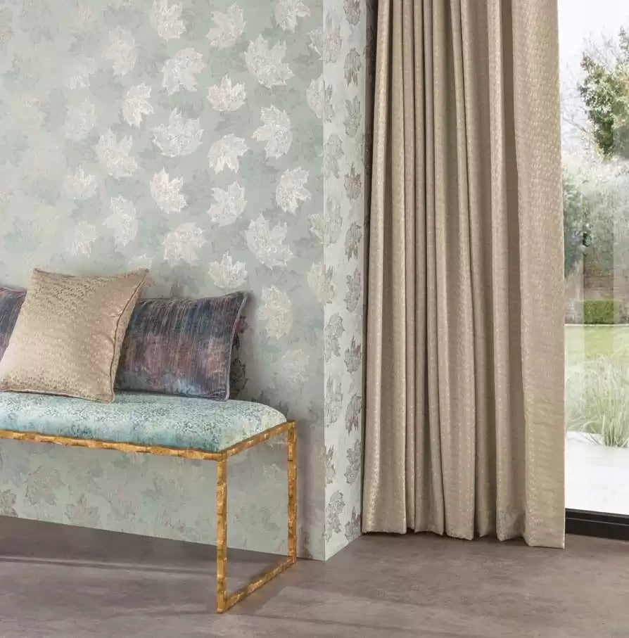 Folium Sycamore Blue/Gilver - Osborne & Little - W7336-02 Wallcovering