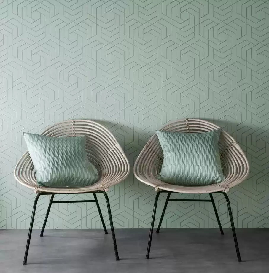 Metropolis Vinyls 3 Hexagon Trellis - Osborne & Little - W7352-01 Wallcovering