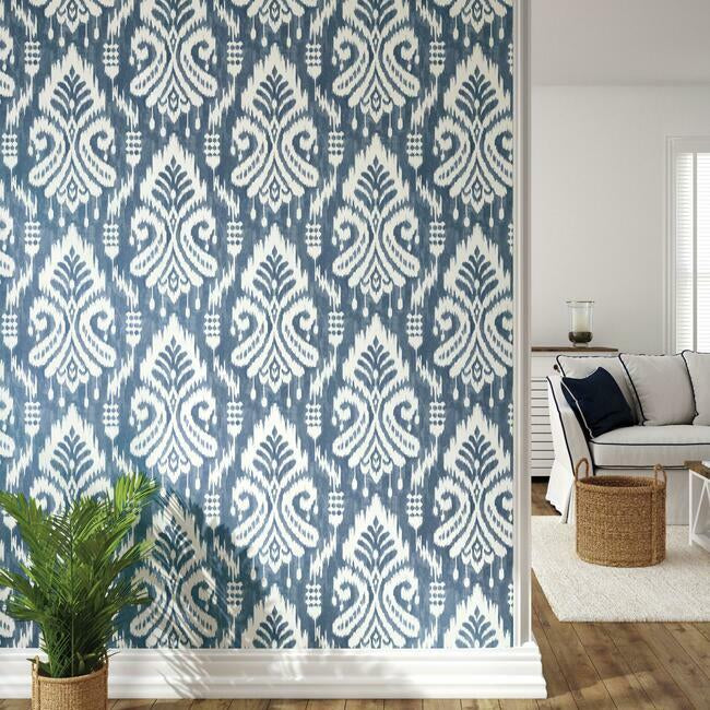 hawthorne-ikat-premium-peel-stick-wallpaper-demin-york-wallcoverings-psw1143rl