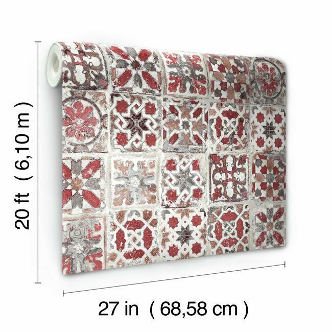 encaustic-tile-premium-premium-peel-stick-wallpaper-red-jasper-york-wallcoverings-psw1300rl