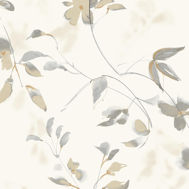 Linden Flower Premium Peel + Stick Wallpaper - Soft Neutral - York Wallcoverings - PSW1424RL