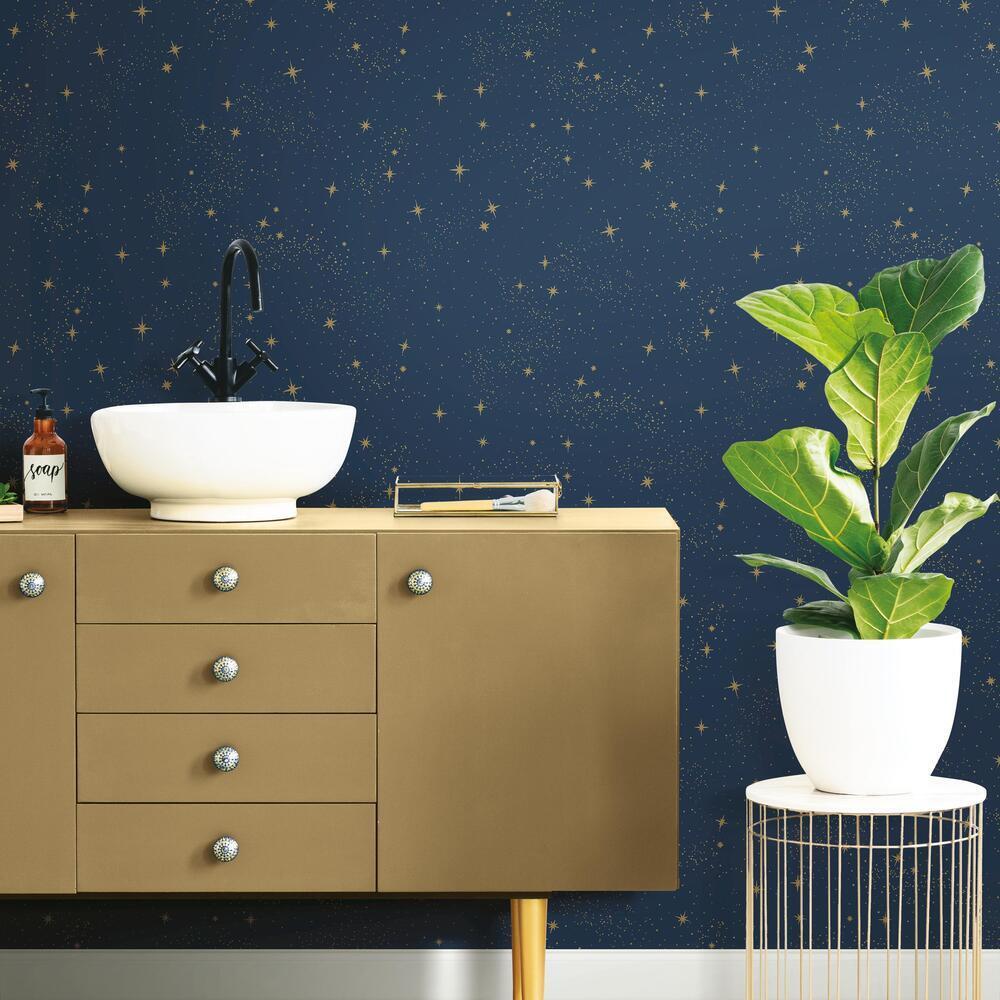 upon-a-star-peel-and-stick-wallpaper-navy-york-wallcoverings-rmk11319wp