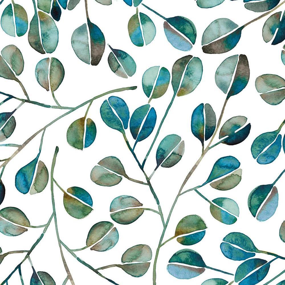 Cat Coquillette Eucalyptus Peel & Stick Wallpaper - Blue - York Wallcoverings - RMK11628WP