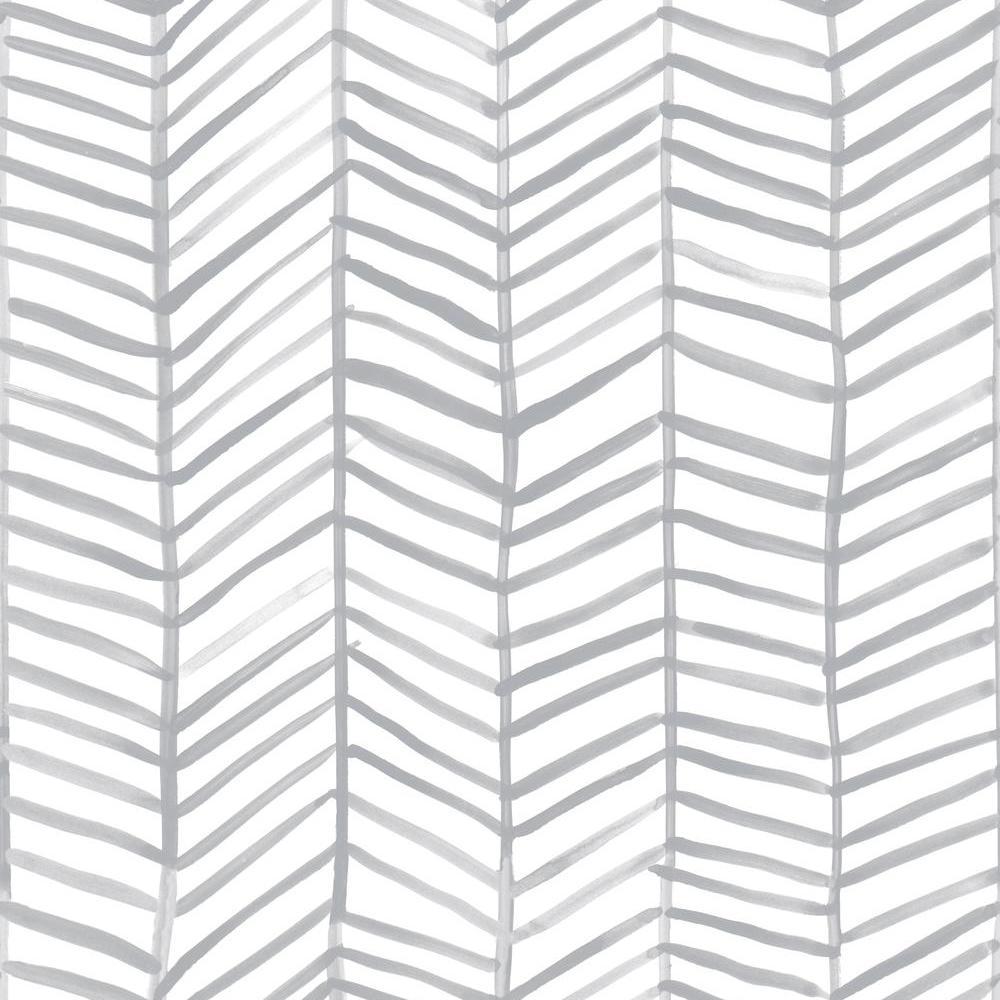 Cat Coquillette Herringbone Peel & Stick Wallpaper - Gray - York Wallcoverings - RMK11631WP