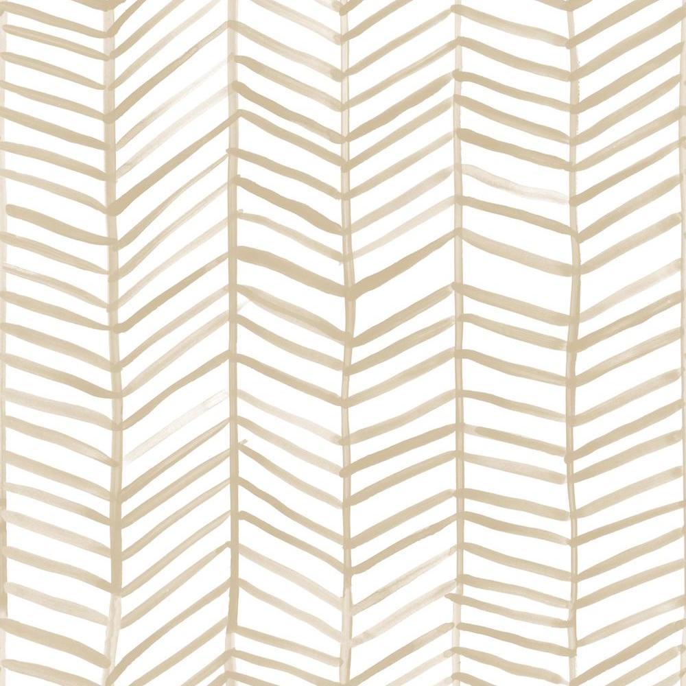 Cat Coquillette Herringbone Peel & Stick Wallpaper - Tan - York Wallcoverings - RMK11634WP