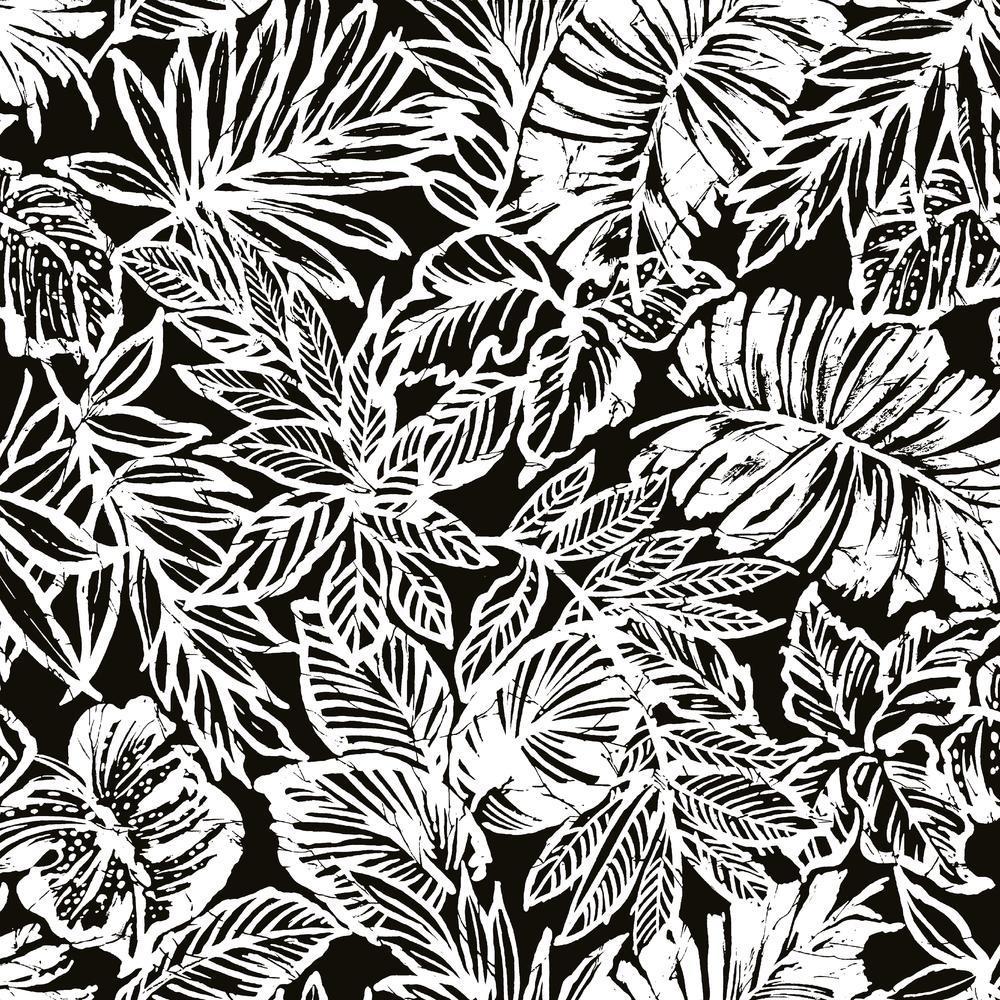 batik-tropical-leaf-peel-and-stick-wallpaper-black-york-wallcoverings-rmk11439wp