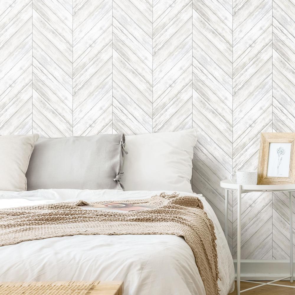 herringbone-wood-boards-peel-and-stick-wallpaper-white-york-wallcoverings-rmk11453wp