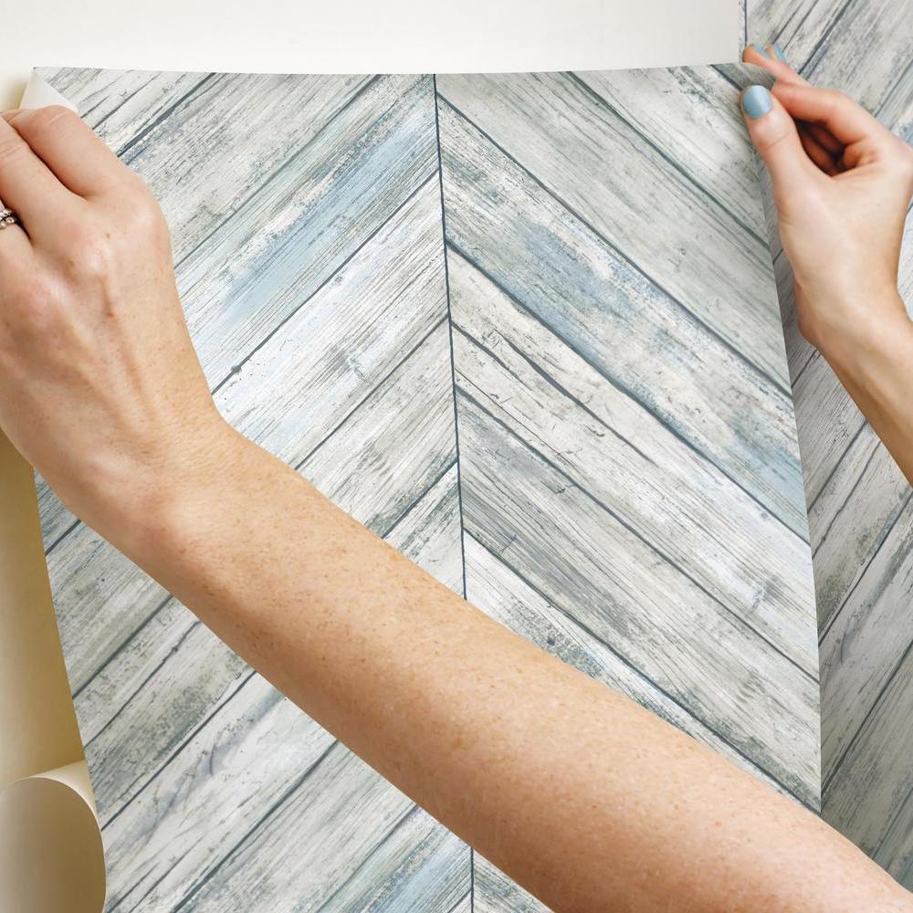 herringbone-wood-boards-peel-and-stick-wallpaper-blue-york-wallcoverings-rmk11454wp