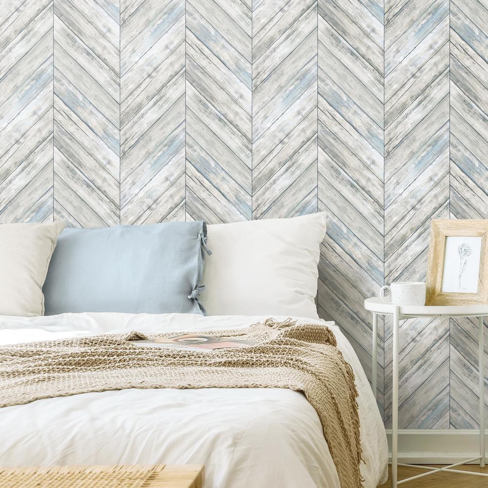 herringbone-wood-boards-peel-and-stick-wallpaper-blue-york-wallcoverings-rmk11454wp