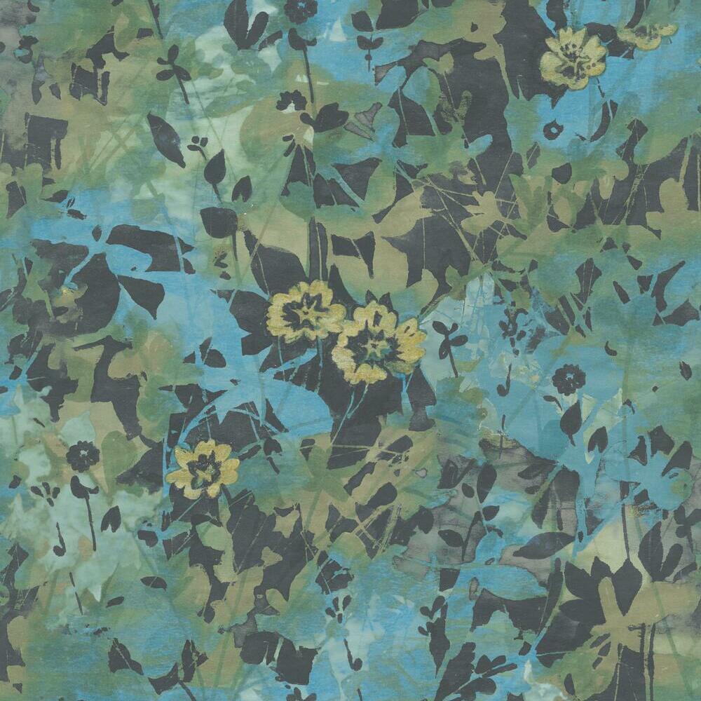 Wildflower Shadows Peel and Stick Wallpaper - Green - York Wallcoverings - RMK11565RL